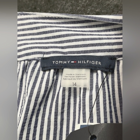 Tommy Hilfiger Textured Stripe Tiered Fit & Flare Dress – Size 14 – NWT - Picture 3 of 6